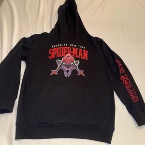 Marvel Spider-Man Crewneck Hoodie in Black with Red Accent